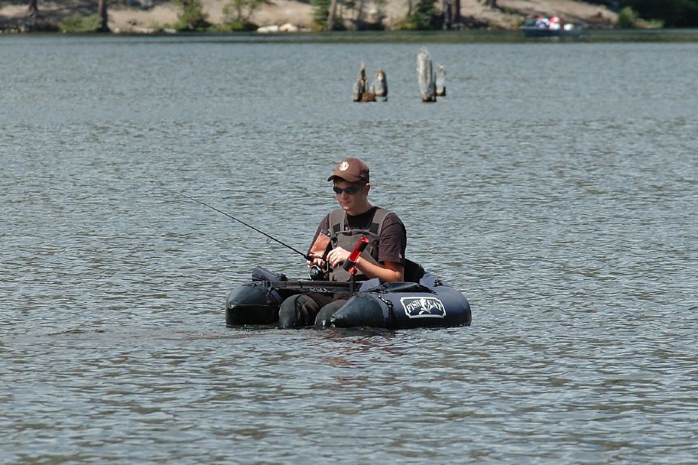 Brian tube fishing in Lake Mary at Mammoth-1 7-31-06