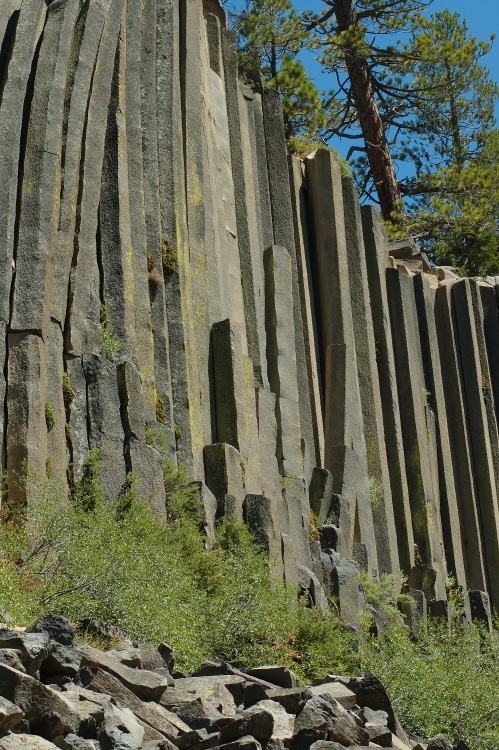 Basalt rock columns at Devils Postpile at Mammoth-1 8-1-06