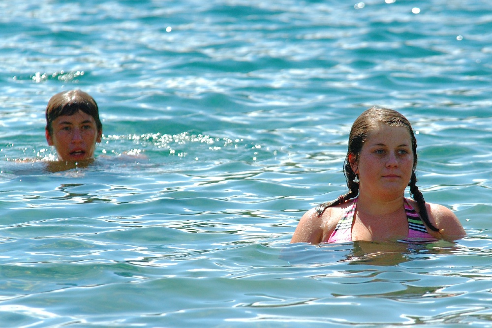 Brett & Kelly in Lake MacLeod at Mammoth 8-2-06