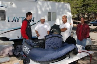 BDL Jeff Steve Tom at campsite at Lake Mary at Mammoth 7-31-06