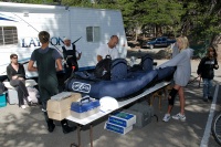 Lauri Brett Jeff Steve Haley Kady at campsite at Lake Mary at Mammoth 7-31-06