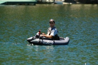 Steve in his fishing tube at Lake Mary at Mammoth-1 8-1-06