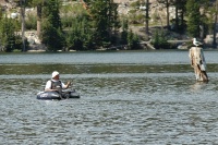 Jeff tube fishing in Lake Mary at Mammoth 7-31-06