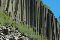 Basalt rock columns at Devils Postpile at Mammoth-2 8-1-06