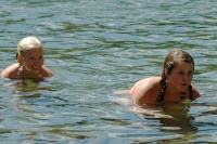 Haley & Kelly in Lake MacLeod at Mammoth 8-2-06