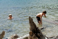 Haley & Chase in Lake MacLeod at Mammoth 8-2-06