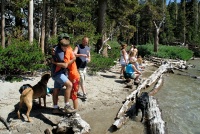 Family on shore of Lake MacLeod at Mammoth 8-2-06