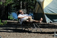 John asleep at campsite at Lake Mary at Mammoth-2 8-2-06