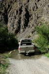 Fording a stream on jeep road from Bristlecone forest to Bishop 8-3-06