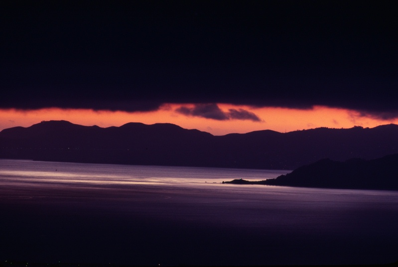 Angel Island and Marin at sunset from Lawrence Hall of Science 3-82