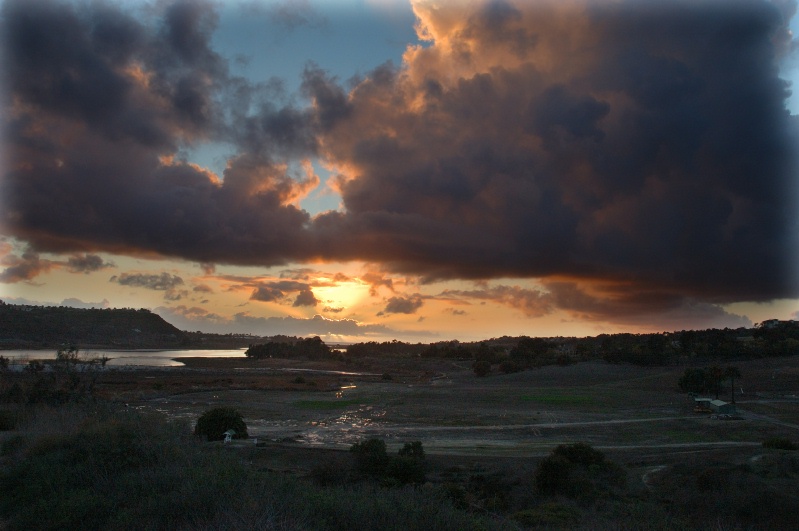 Sun setting over Batiquitos Lagoon in Encinitas-11 2-13-07