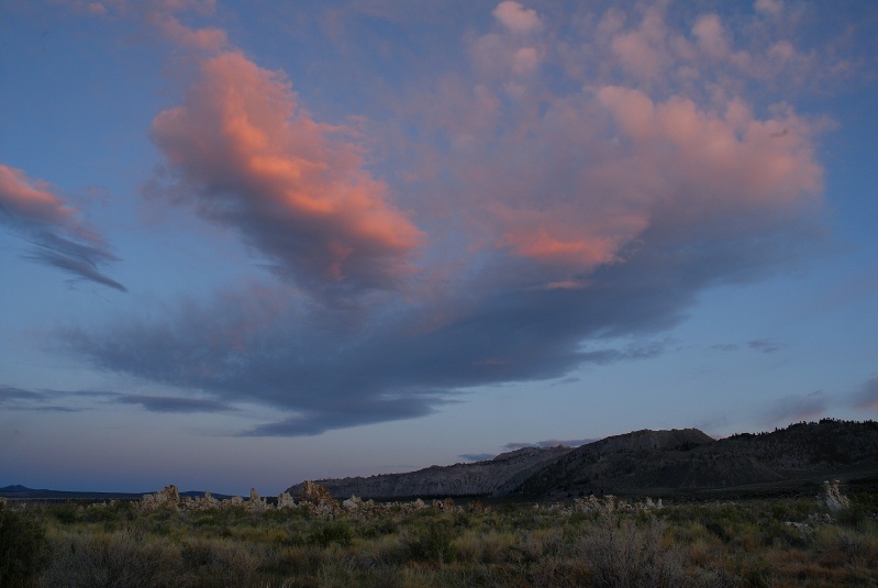 Colorful clouds over south tufa area of Mono Lake-03 6-7-07